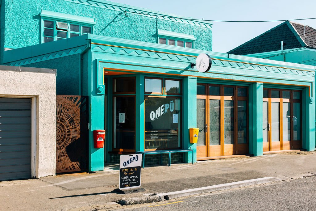 Storefront of ONEPU Coffee & Icecream Shack, specialty coffee shop in Wellington