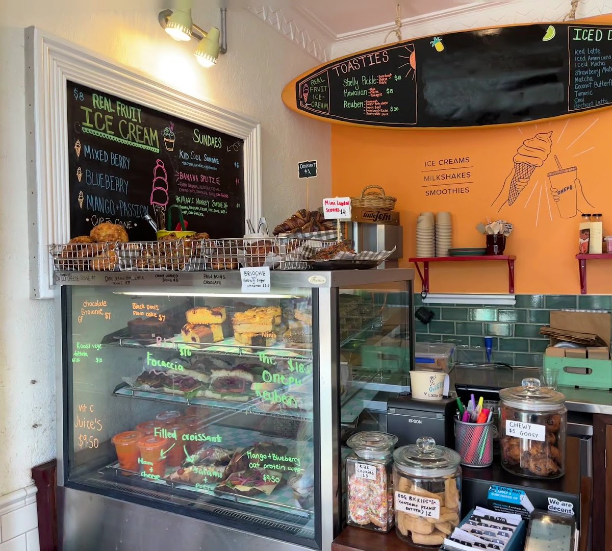 Interior of ONEPU Coffee & Icecream Shack, specialty coffee shop in Wellington