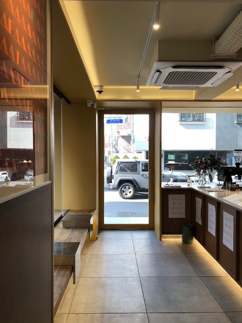 Interior of MAAT, specialty coffee shop in Seoul