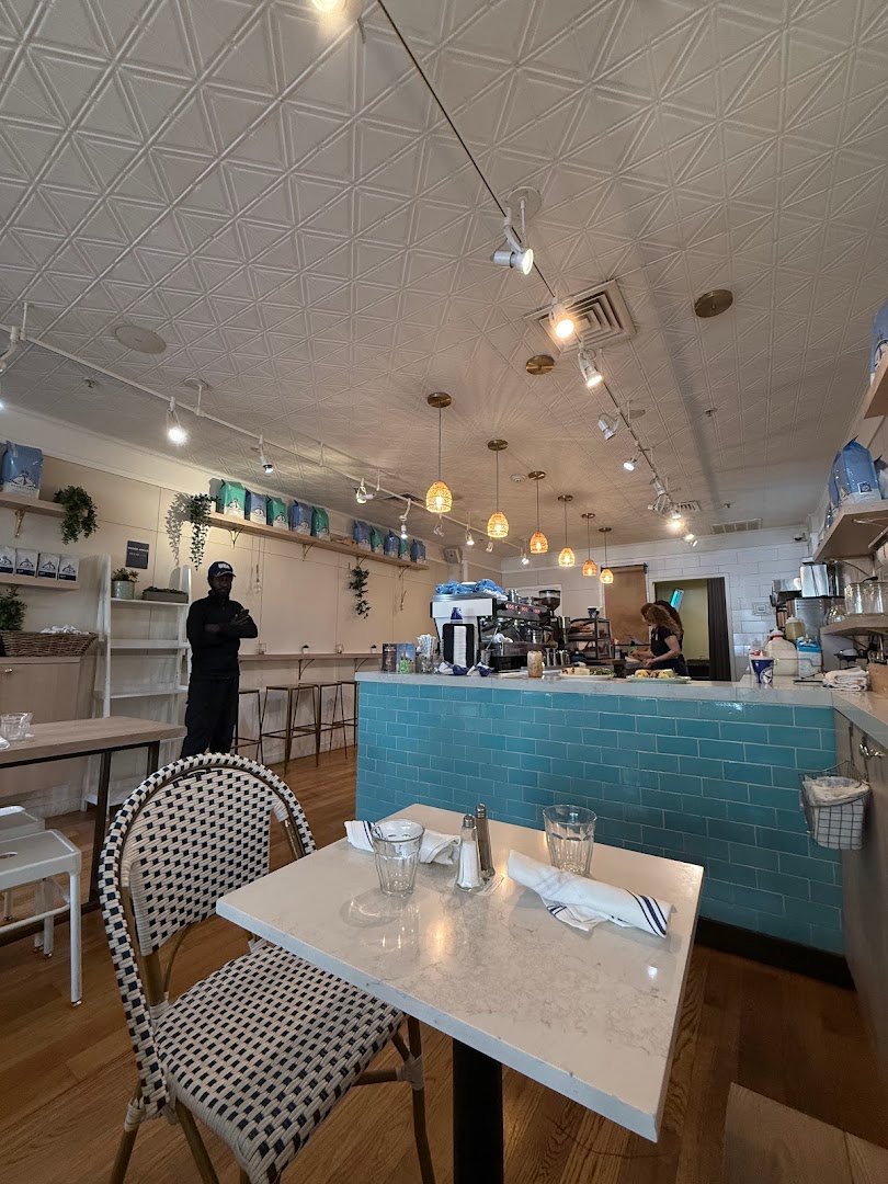 Interior of Bluestone Lane Hoboken Café, specialty coffee shop in New York