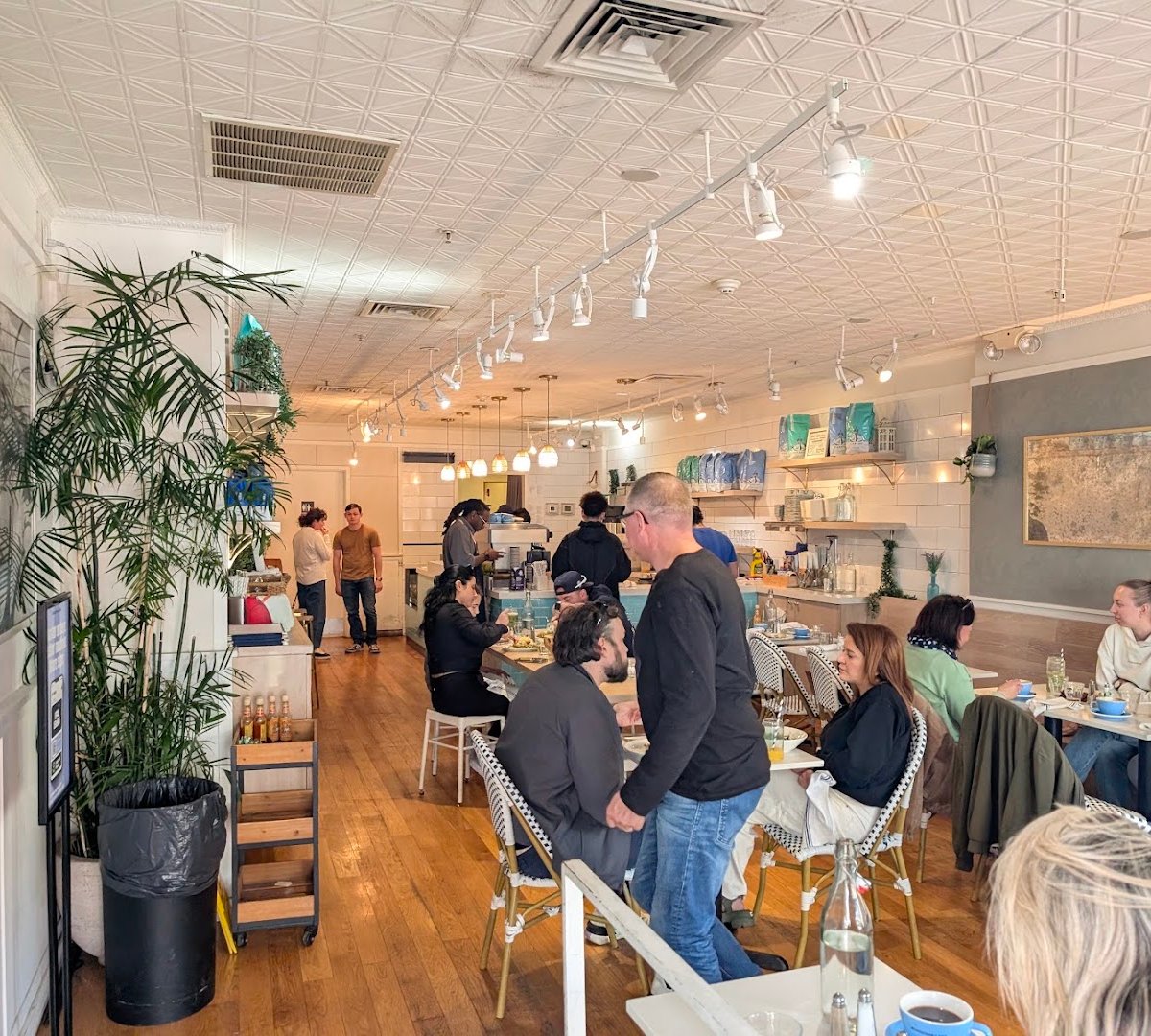 Interior of Bluestone Lane Hoboken Café, specialty coffee shop in New York