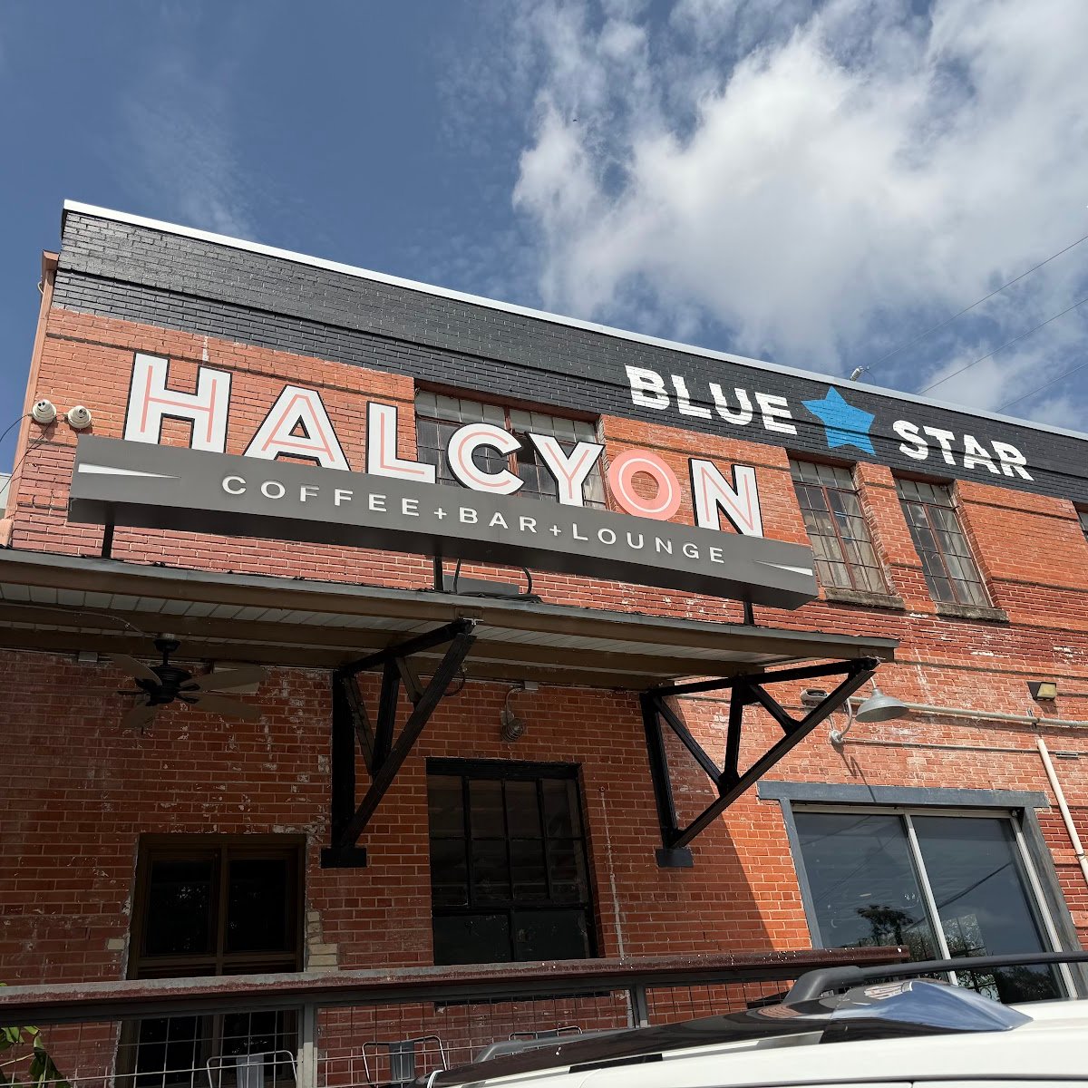 Storefront of Halcyon Southtown, specialty coffee shop in San Antonio