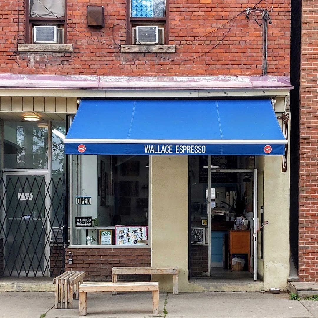 Storefront of Wallace Espresso, specialty coffee shop in Toronto