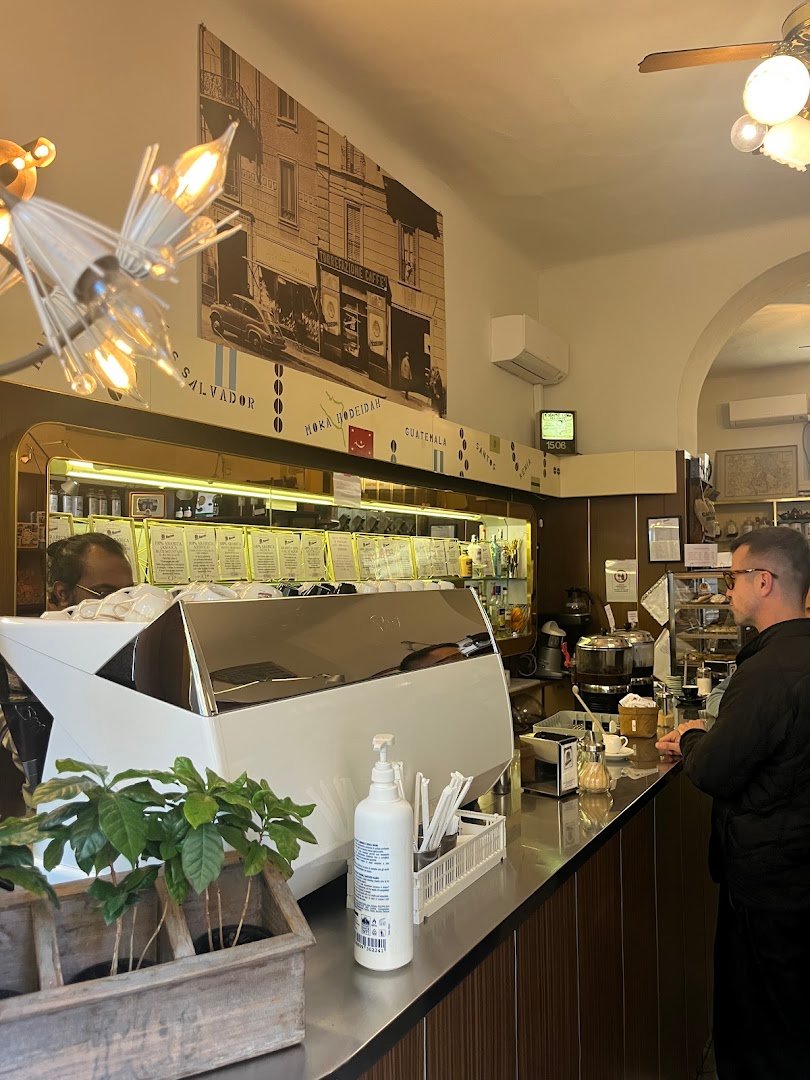 Interior of Torrefazione Moka Hodeidah, specialty coffee shop in Milan