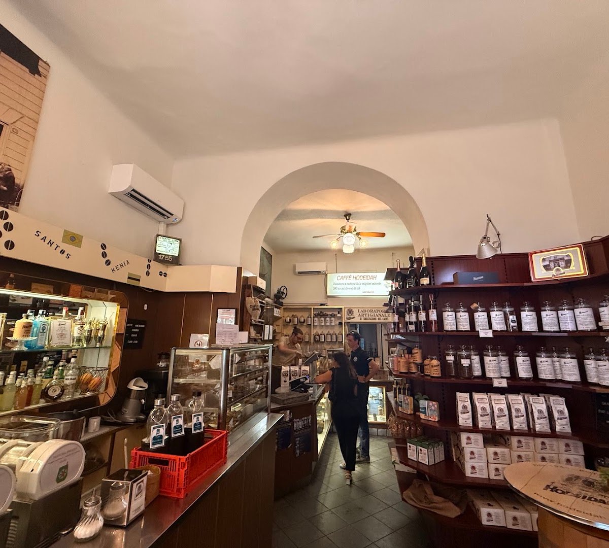 Interior of Torrefazione Moka Hodeidah, specialty coffee shop in Milan