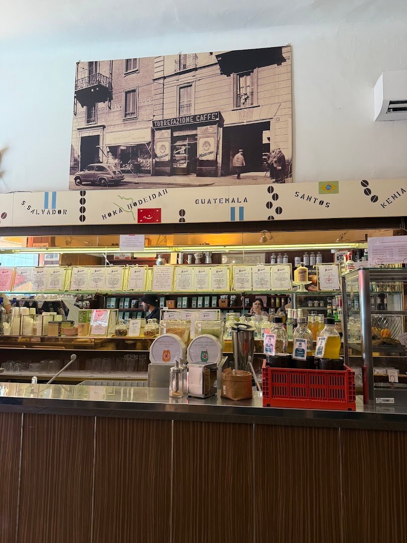 Interior of Torrefazione Moka Hodeidah, specialty coffee shop in Milan