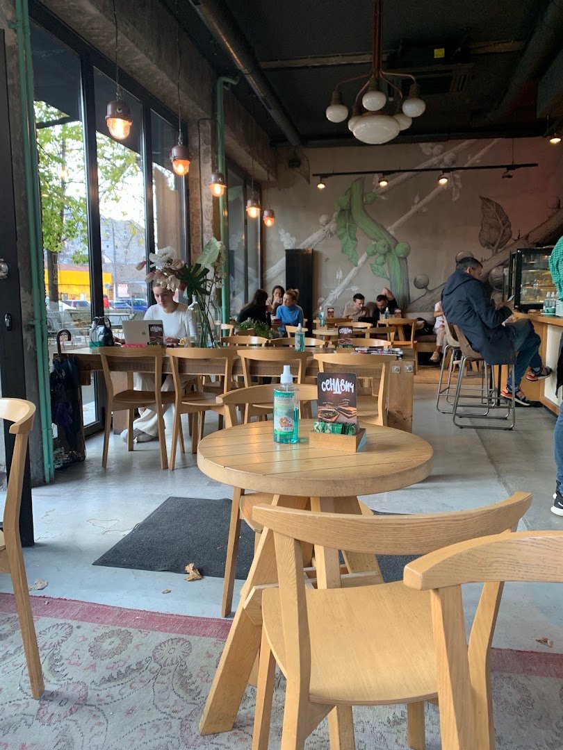 Interior of Kafeterija Čubura, specialty coffee shop in Belgrade