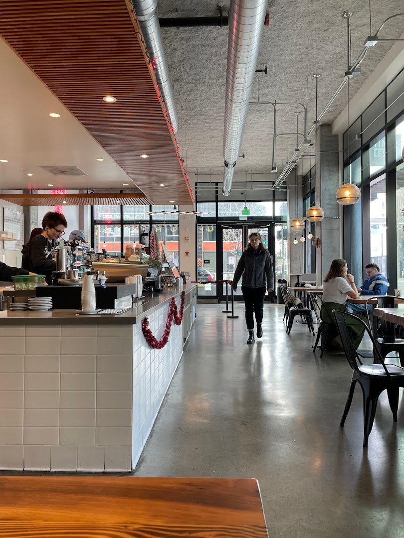 Interior of Timeless Coffee, specialty coffee shop in Oakland