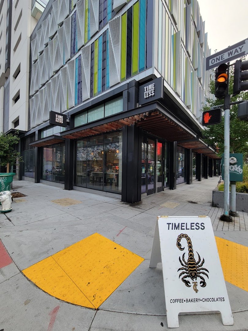 Storefront of Timeless Coffee, specialty coffee shop in Oakland