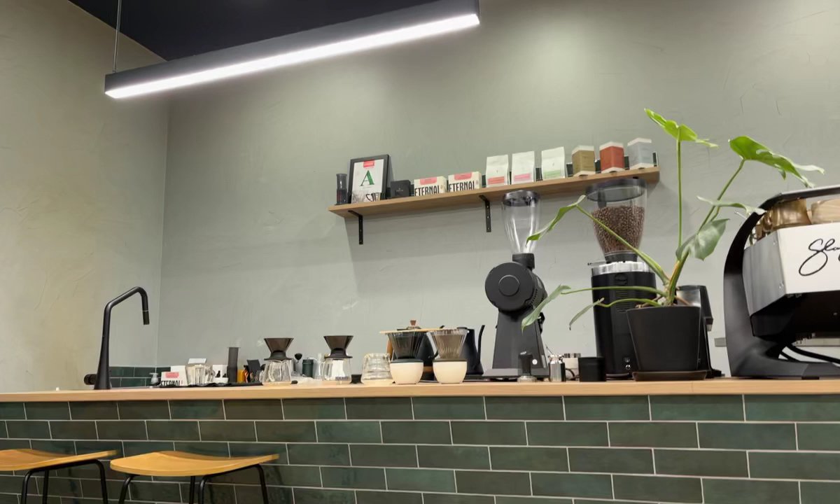Interior of Stroll Coffee, specialty coffee shop in Auckland