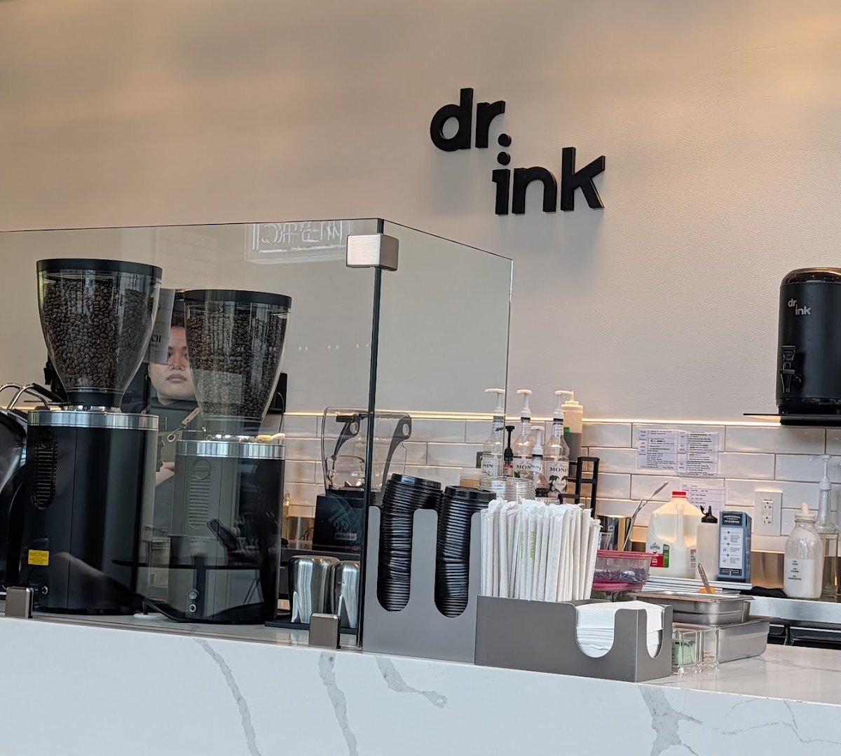 Interior of Dr.ink, specialty coffee shop in San Jose