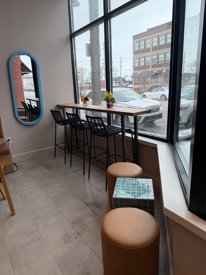 Interior of Atmos Coffee, specialty coffee shop in Cleveland