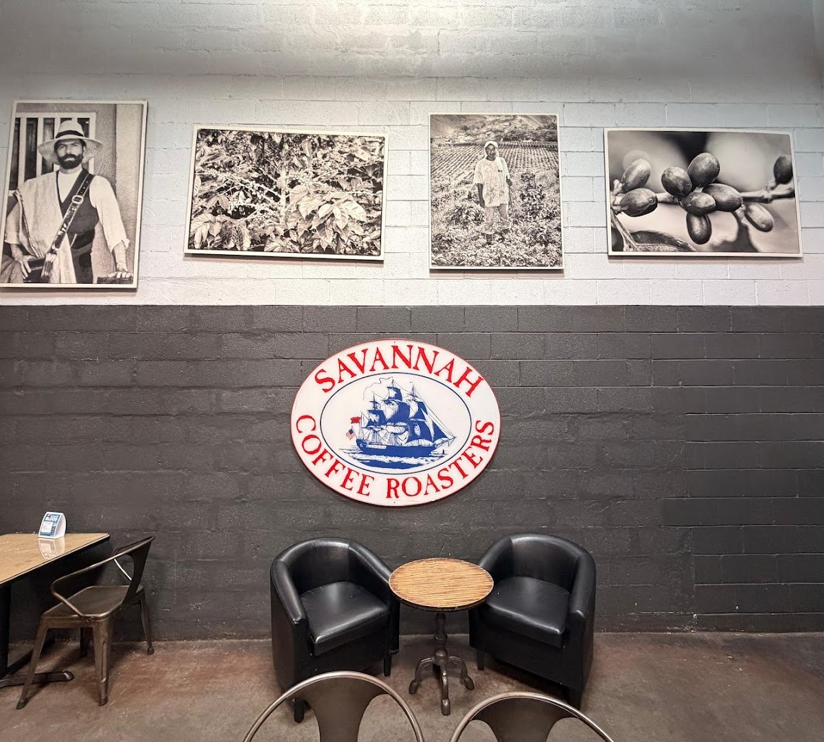 Interior of Savannah Coffee Roasters, specialty coffee shop in Savannah