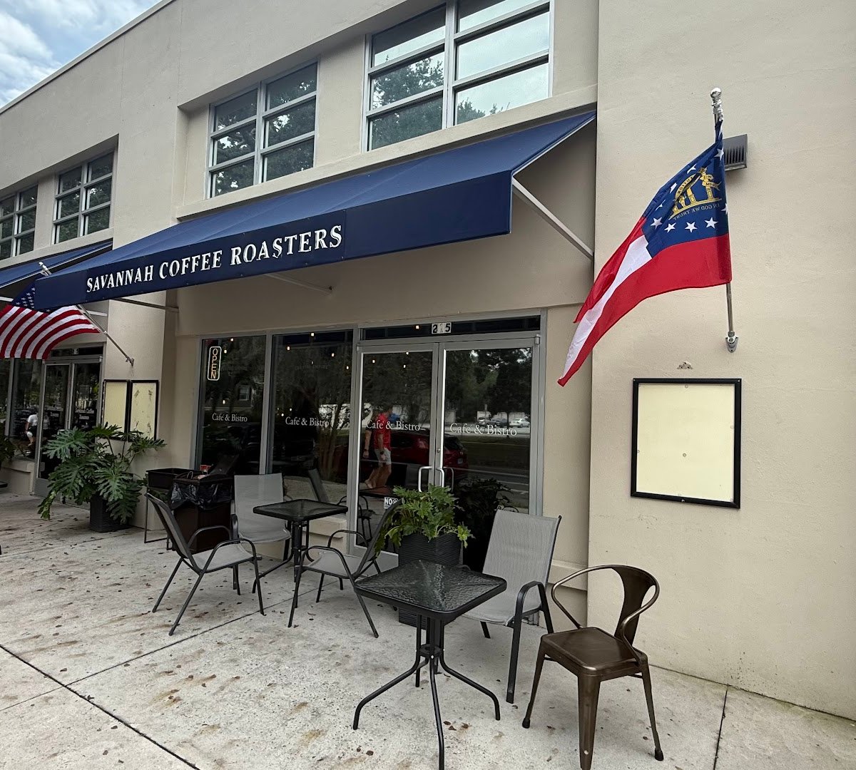 Storefront of Savannah Coffee Roasters, specialty coffee shop in Savannah