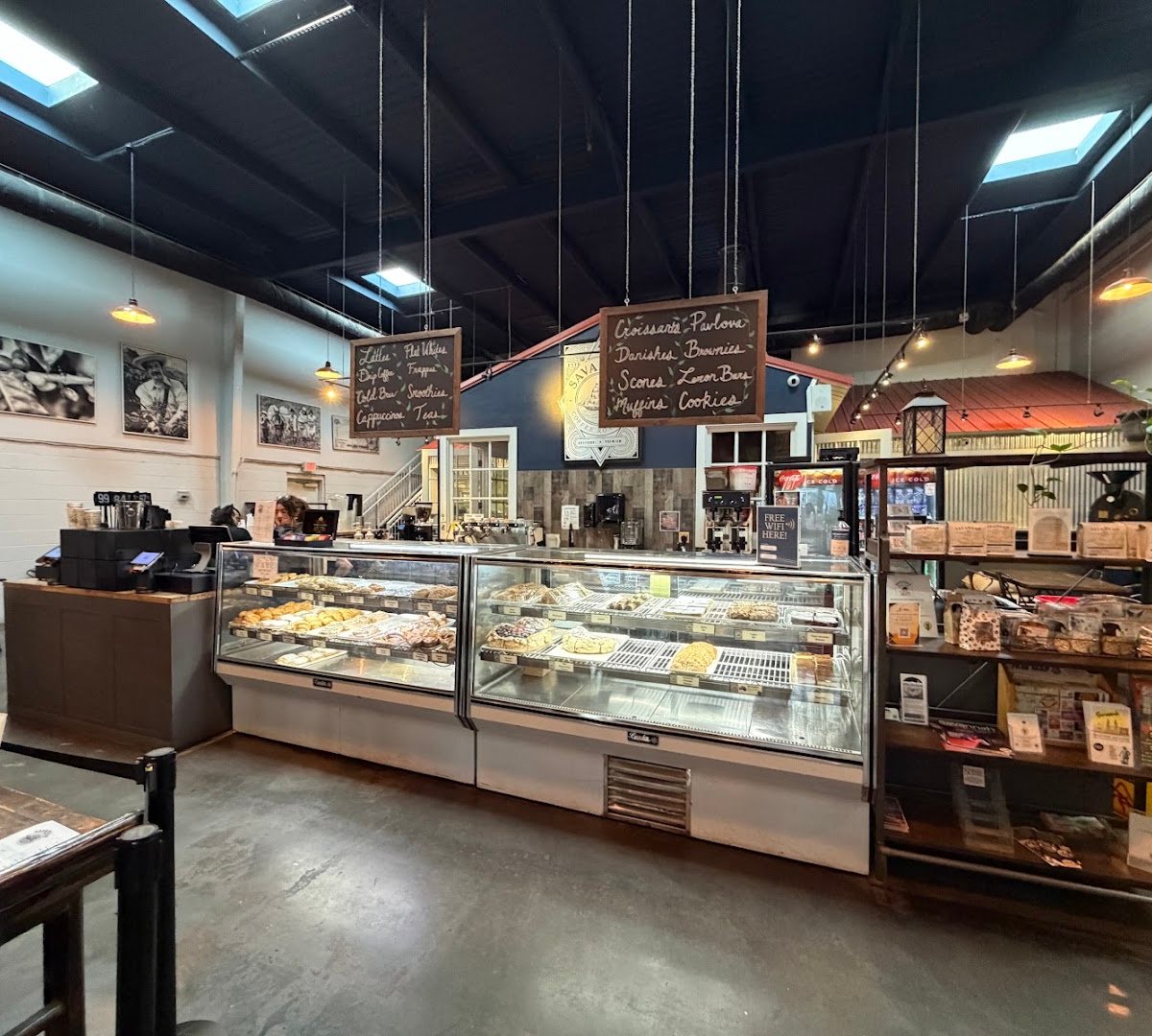 Interior of Savannah Coffee Roasters, specialty coffee shop in Savannah