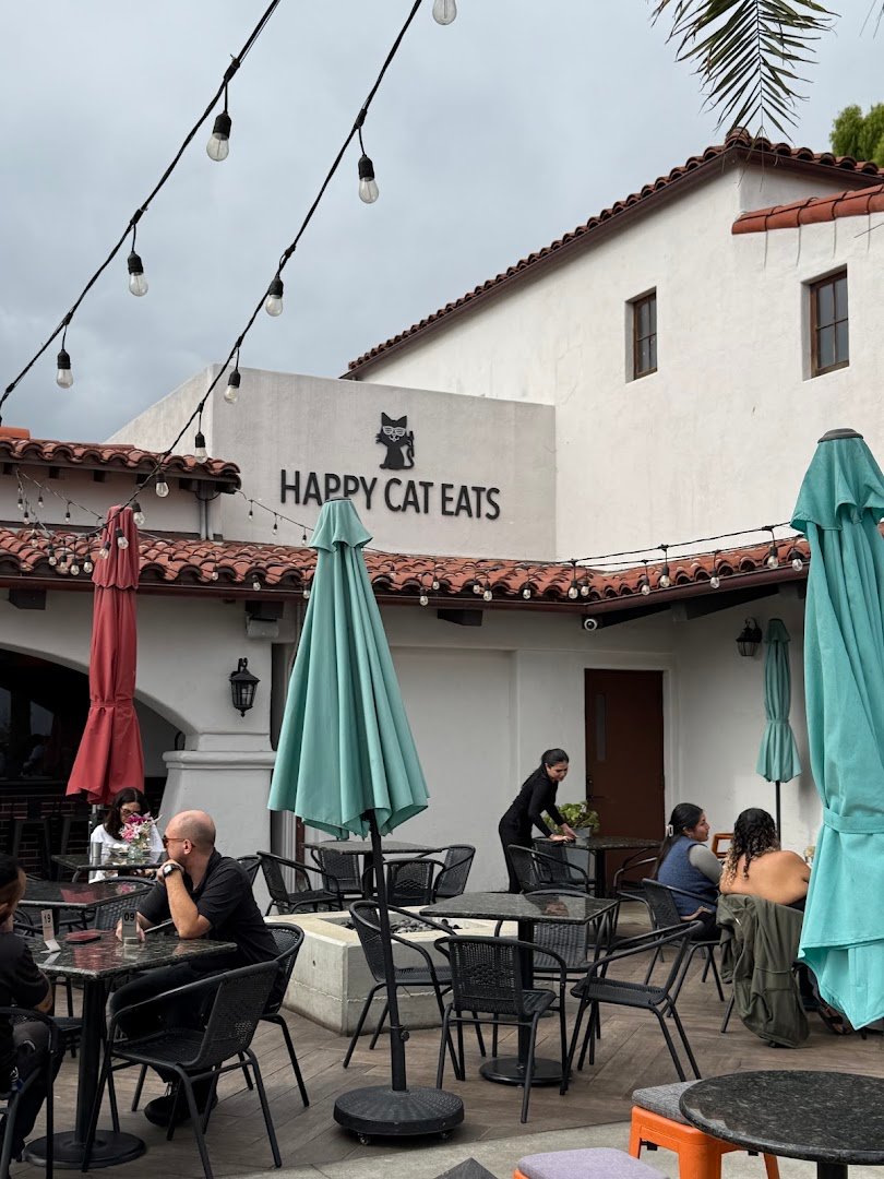 Storefront of Happy Cat Eats, specialty coffee shop in Santa Barbara