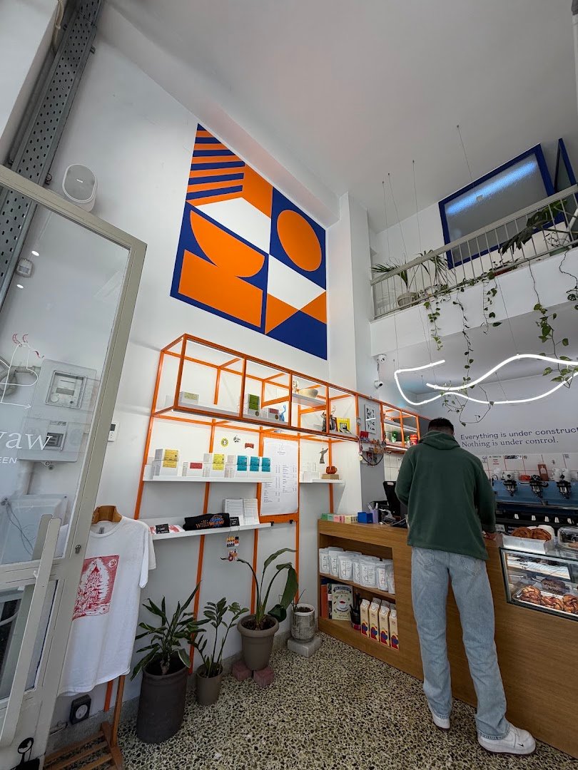 Interior of Williwaw Café & Canteen, specialty coffee shop in Athens