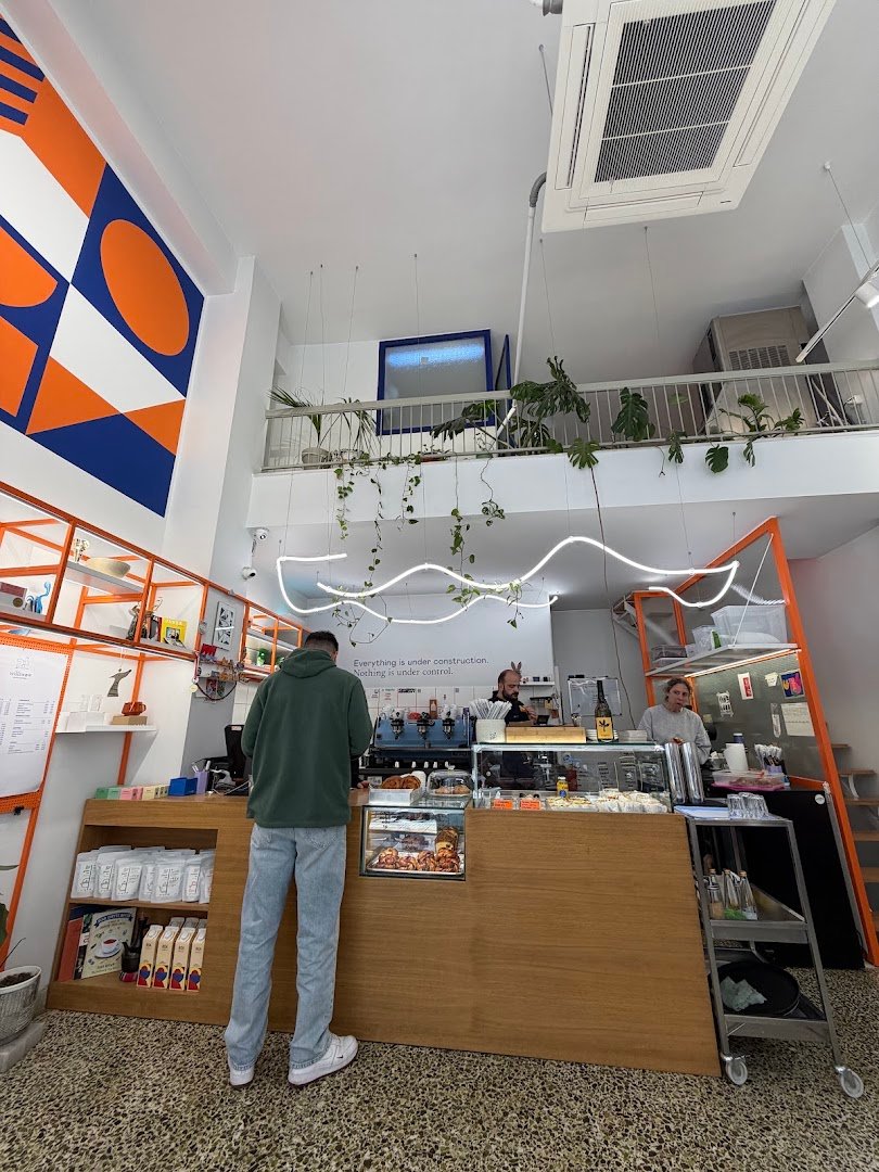 Interior of Williwaw Café & Canteen, specialty coffee shop in Athens