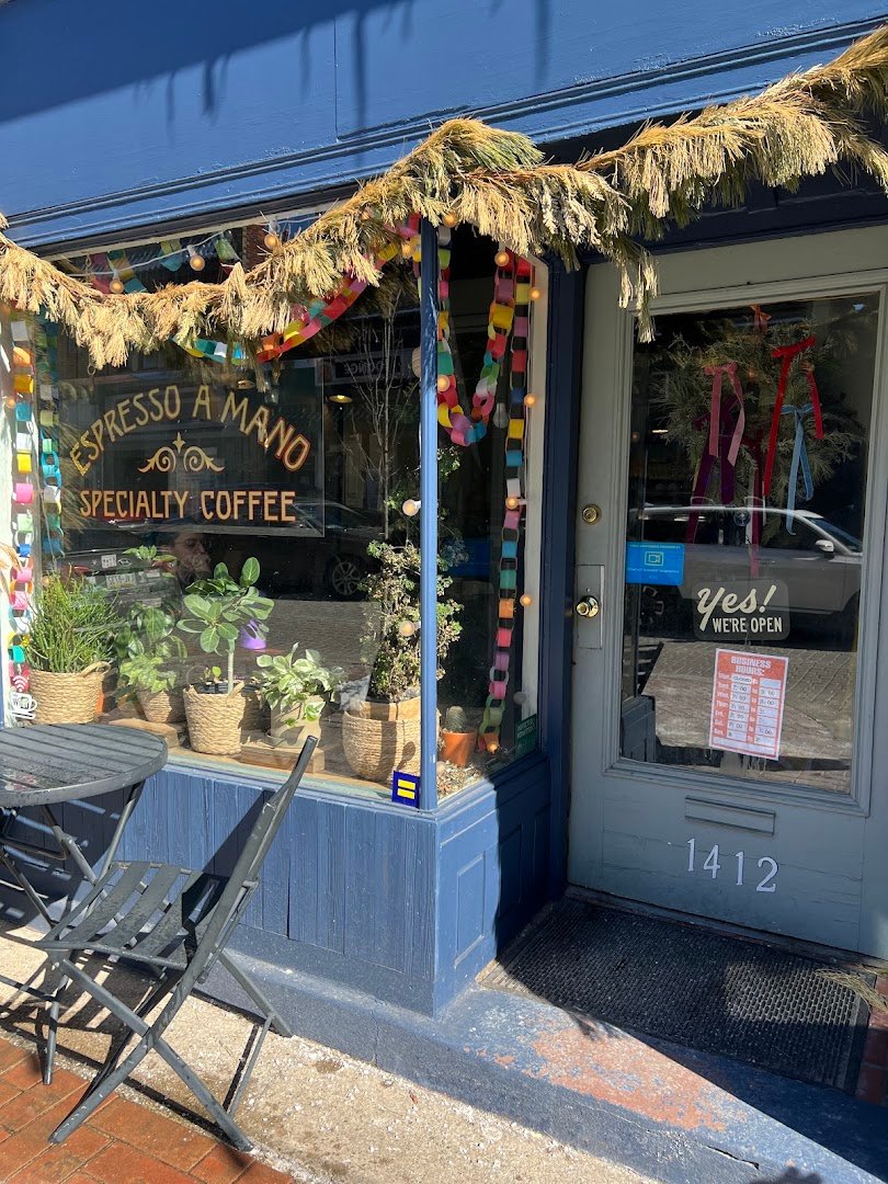 Storefront of Espresso a mano, specialty coffee shop in Pittsburgh