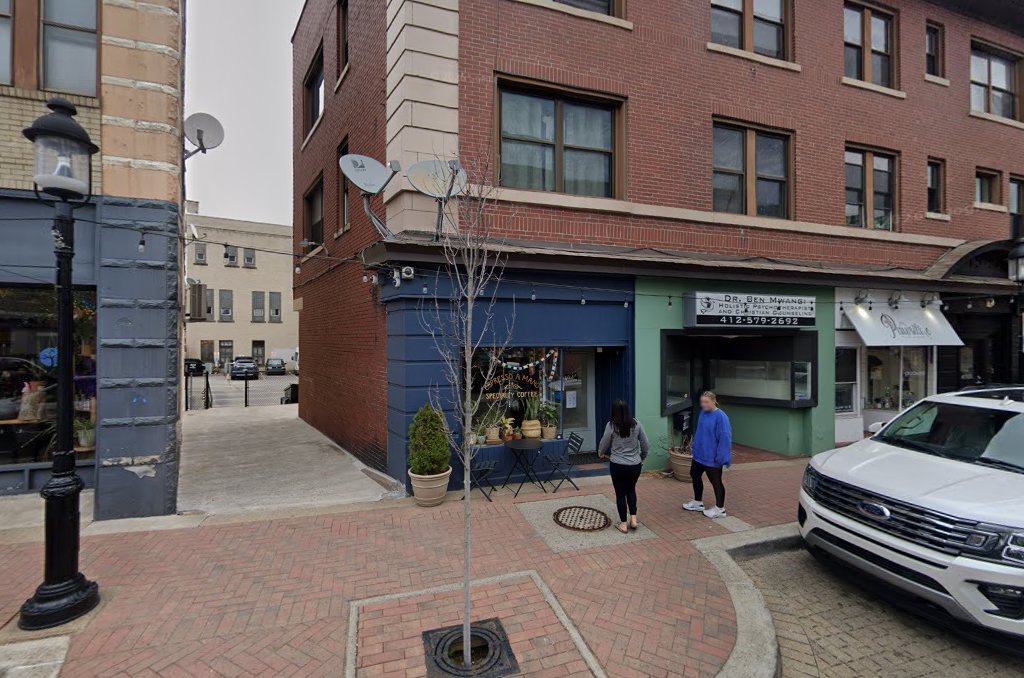 Storefront of Espresso a mano, specialty coffee shop in Pittsburgh