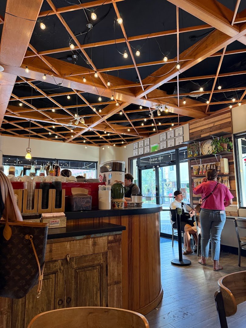 Interior of The Coffee Fox Roasting Co., specialty coffee shop in Savannah