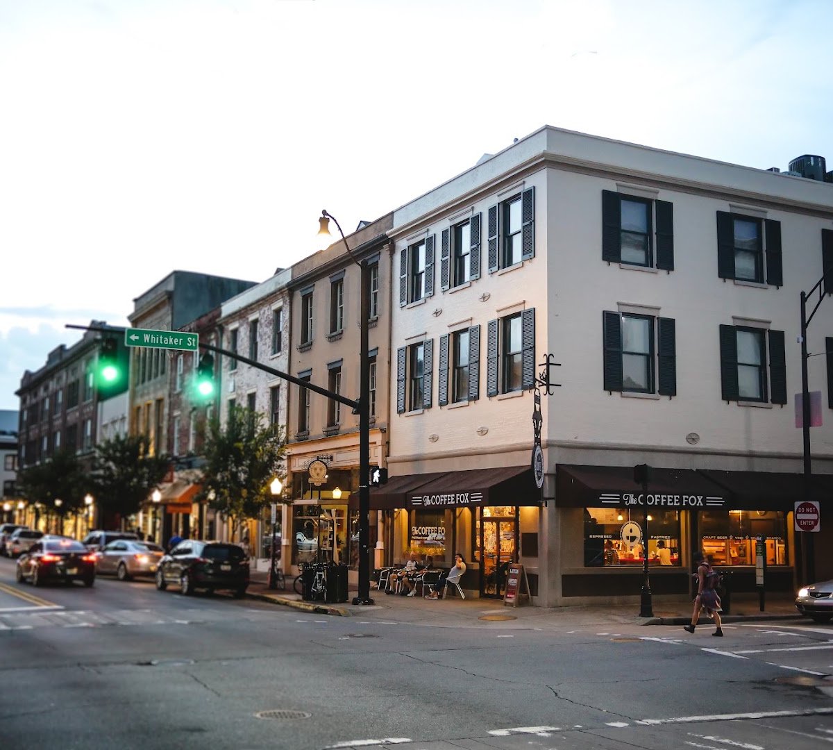 Storefront of The Coffee Fox Roasting Co., specialty coffee shop in Savannah
