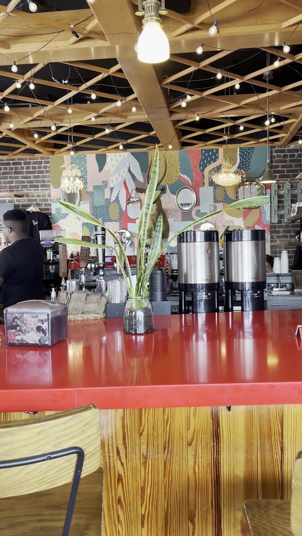 Interior of The Coffee Fox Roasting Co., specialty coffee shop in Savannah