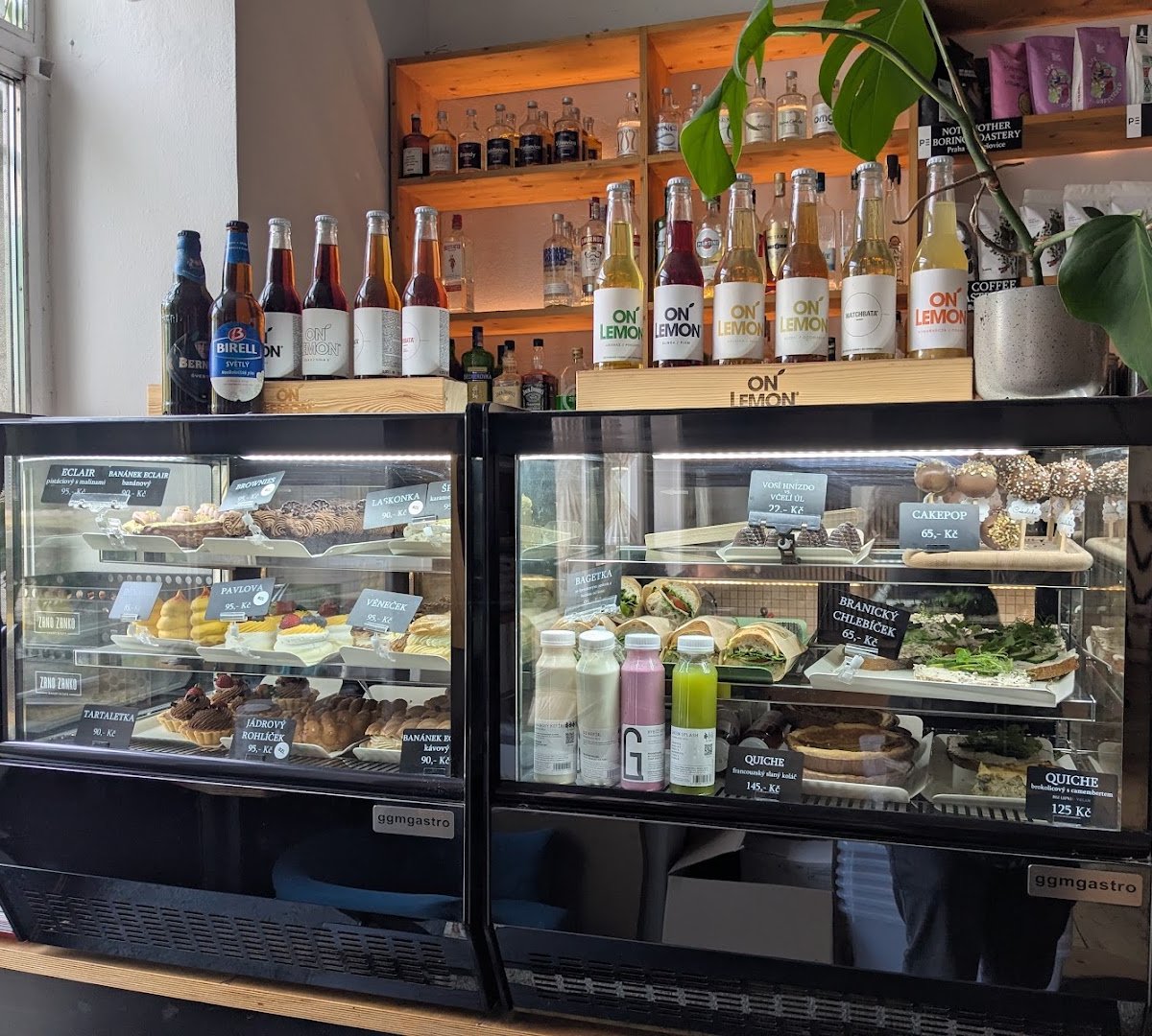 Interior of Periferie Cafe, specialty coffee shop in Prague