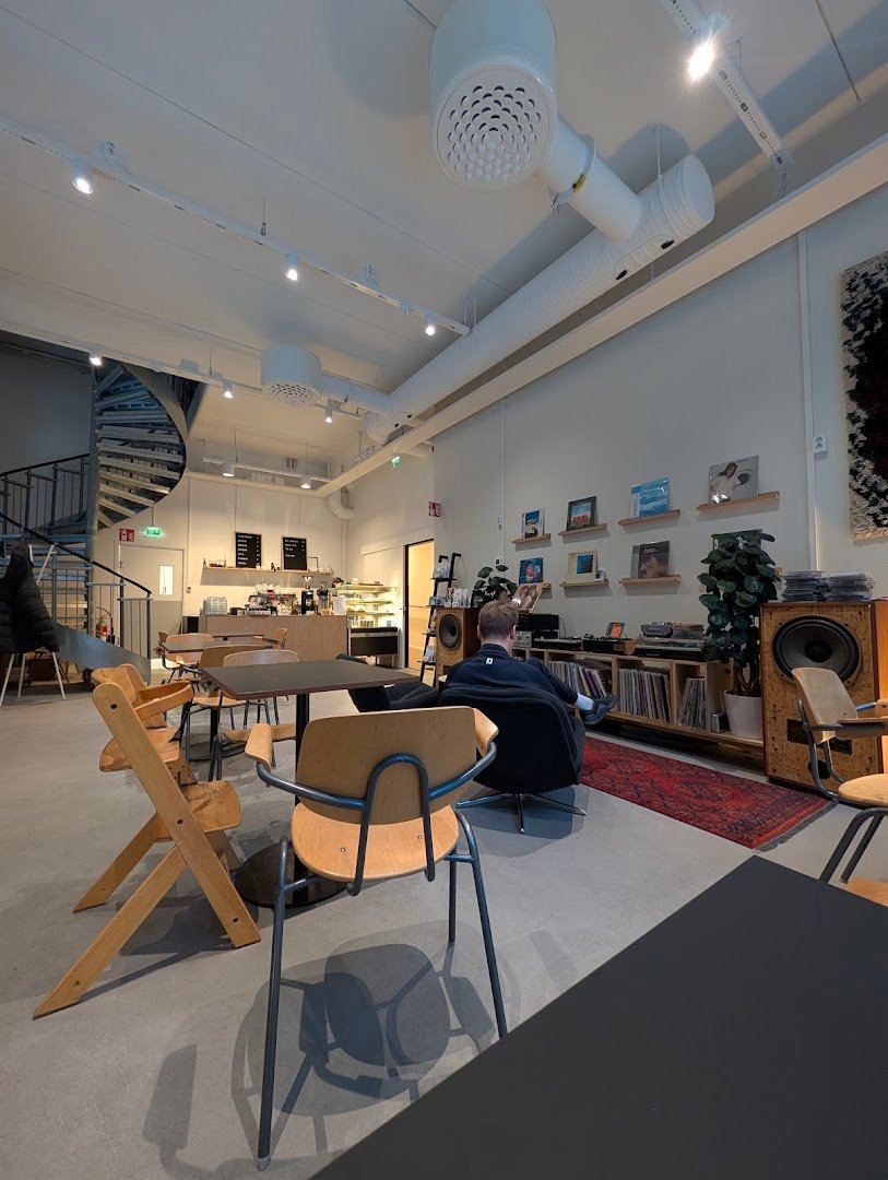Interior of 18grams, specialty coffee shop in Helsinki