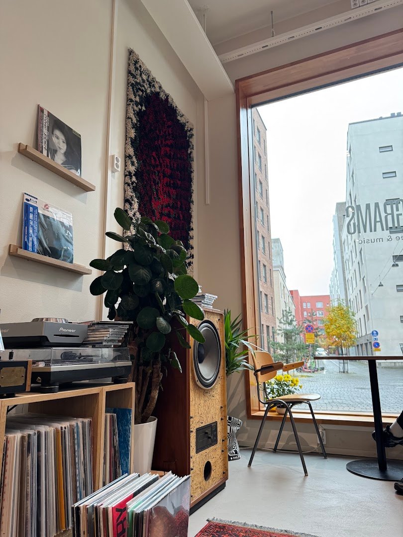 Interior of 18grams, specialty coffee shop in Helsinki