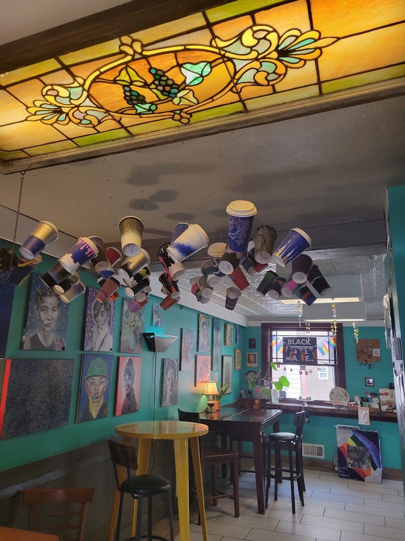 Interior of The Garden Cafe, specialty coffee shop in Pittsburgh