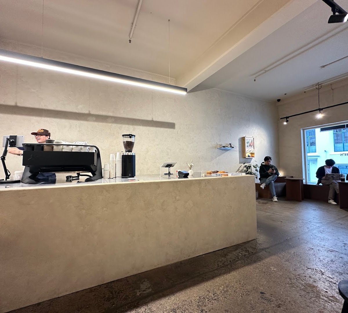 Interior of Rumours Coffee, specialty coffee shop in Auckland
