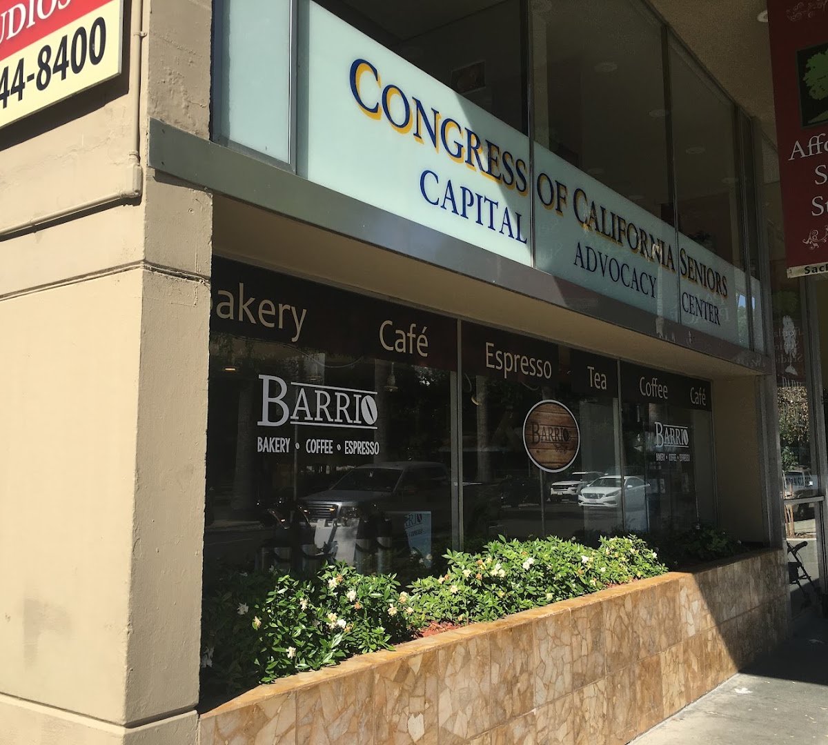 Storefront of Barrio Downtown, specialty coffee shop in Sacramento