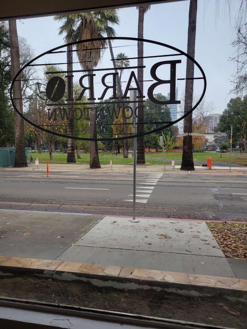 Signage at Barrio Downtown, specialty coffee shop in Sacramento