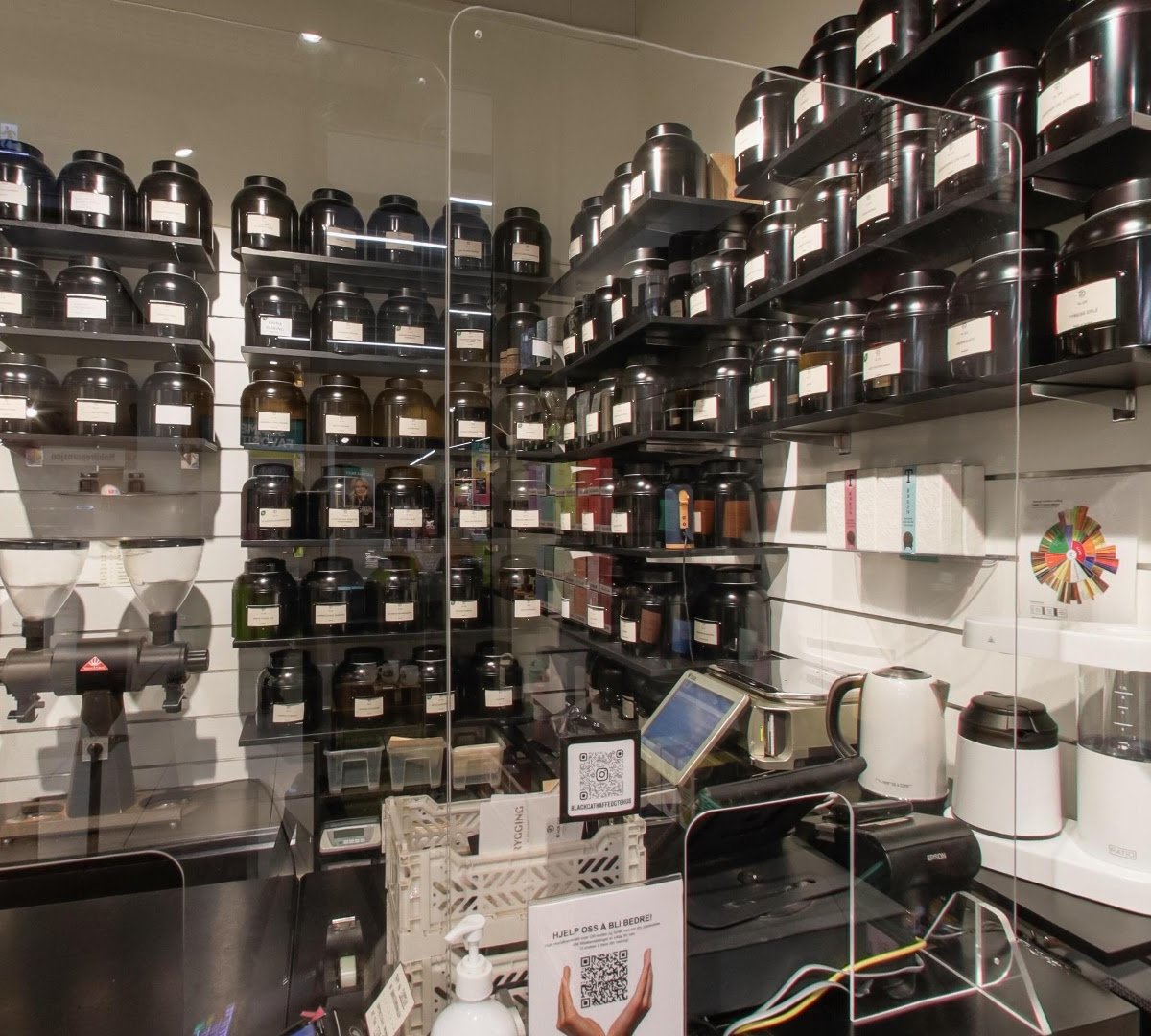 Interior of Black Cat Kaffe og Tehus - Byporten, specialty coffee shop in Oslo