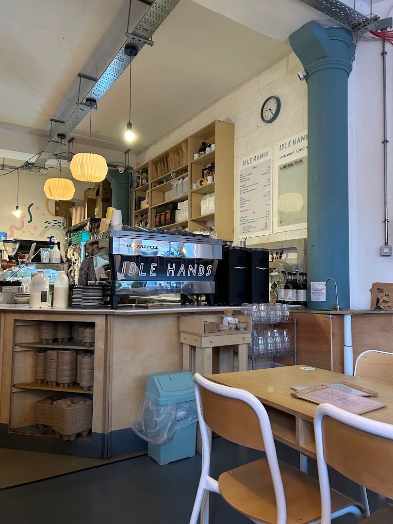 Interior of Idle Hands Coffee, specialty coffee shop in Manchester