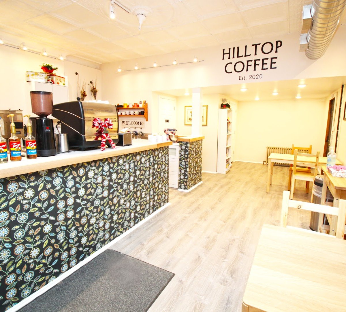 Interior of Hilltop Coffee & Tea, specialty coffee shop in Pittsburgh