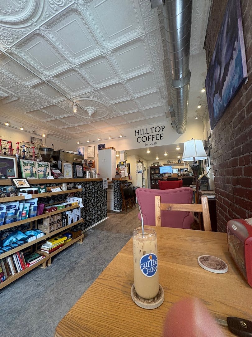 Interior of Hilltop Coffee & Tea, specialty coffee shop in Pittsburgh