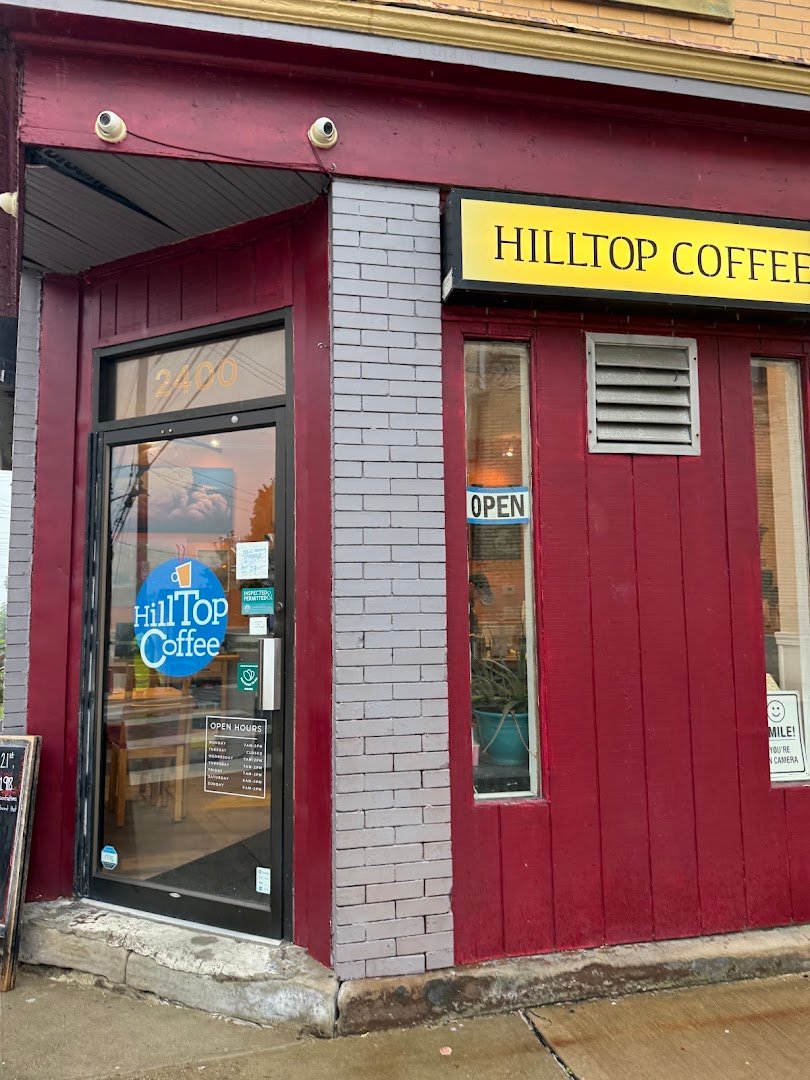 Storefront of Hilltop Coffee & Tea, specialty coffee shop in Pittsburgh