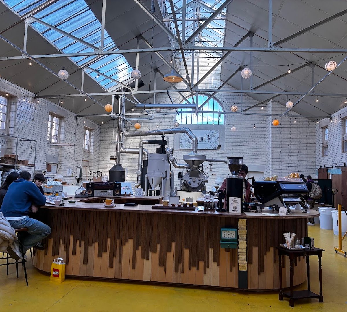 Interior of Santu Coffee Roastery, specialty coffee shop in Edinburgh