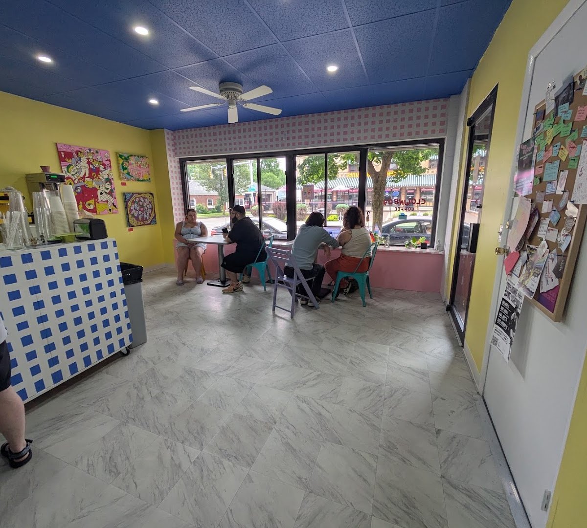 Interior of Clownboy Coffee, specialty coffee shop in Rochester