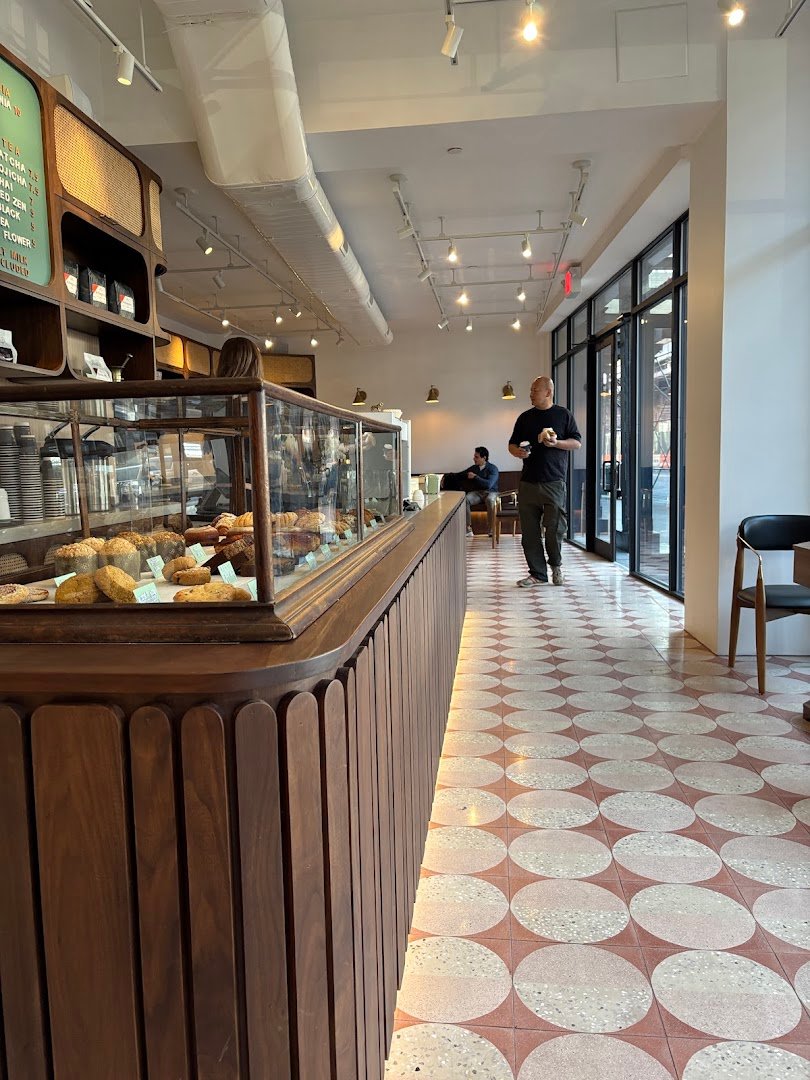 Interior of Kinship, specialty coffee shop in New York
