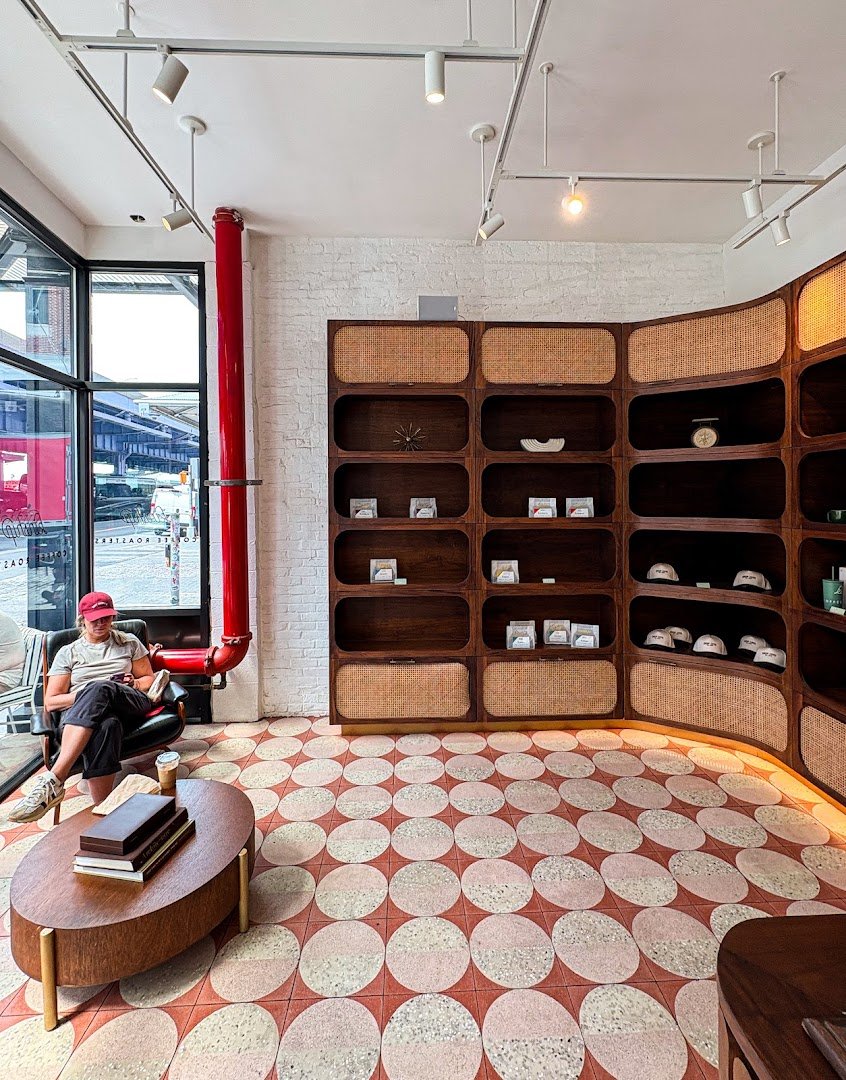 Interior of Kinship, specialty coffee shop in New York