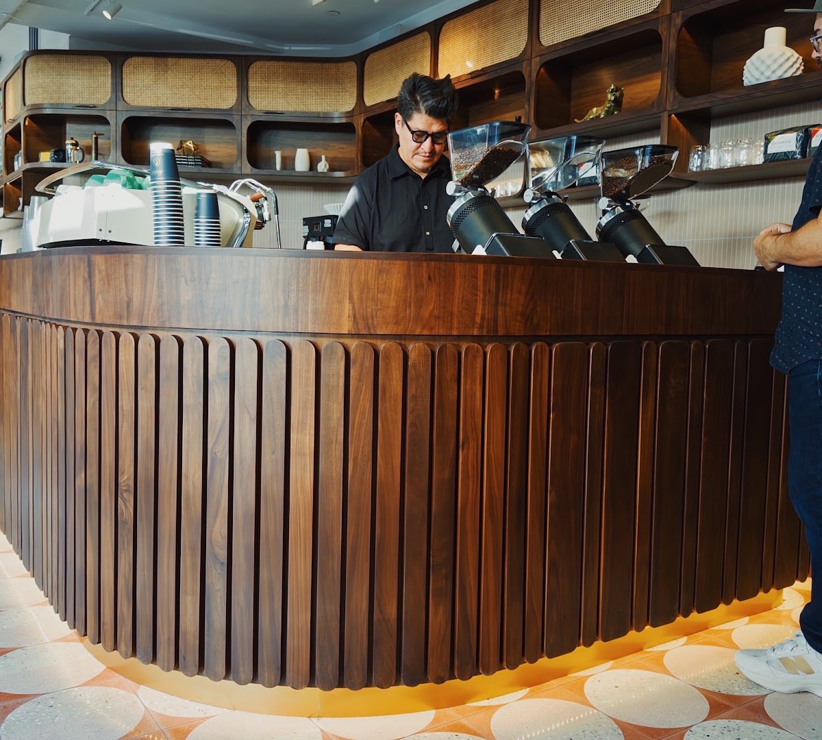 Interior of Kinship, specialty coffee shop in New York