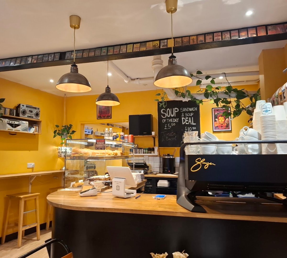 Interior of Hideout Cafe, specialty coffee shop in Edinburgh