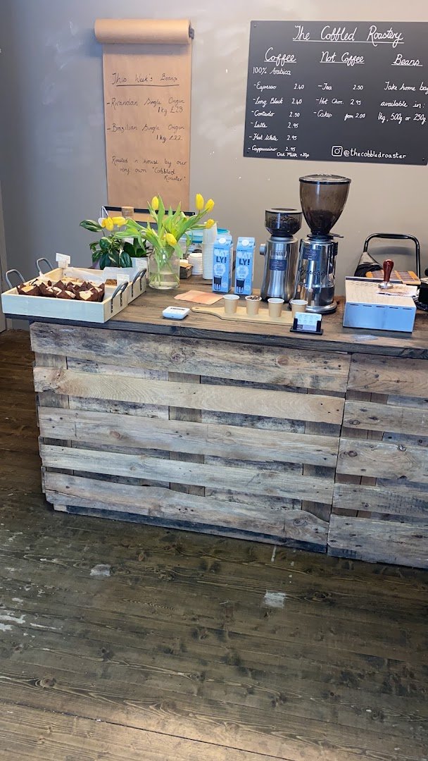 Interior of The Cobbled Roastery, specialty coffee shop in Edinburgh