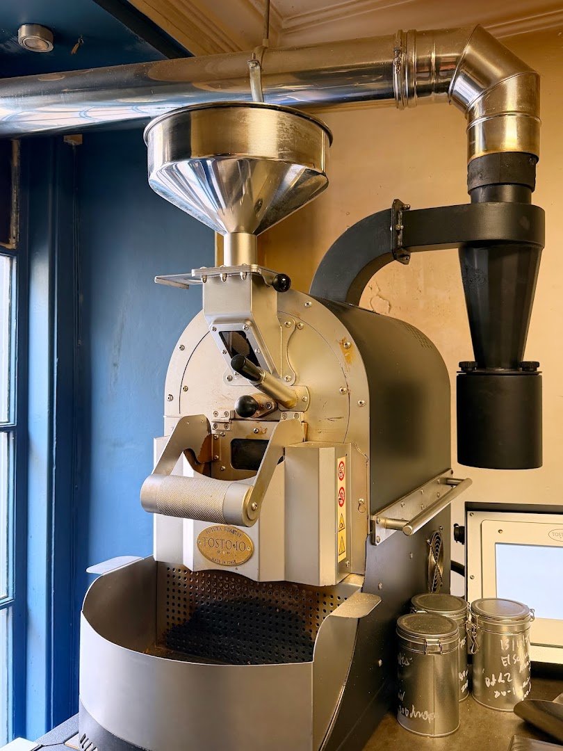 Interior of The Cobbled Roastery, specialty coffee shop in Edinburgh