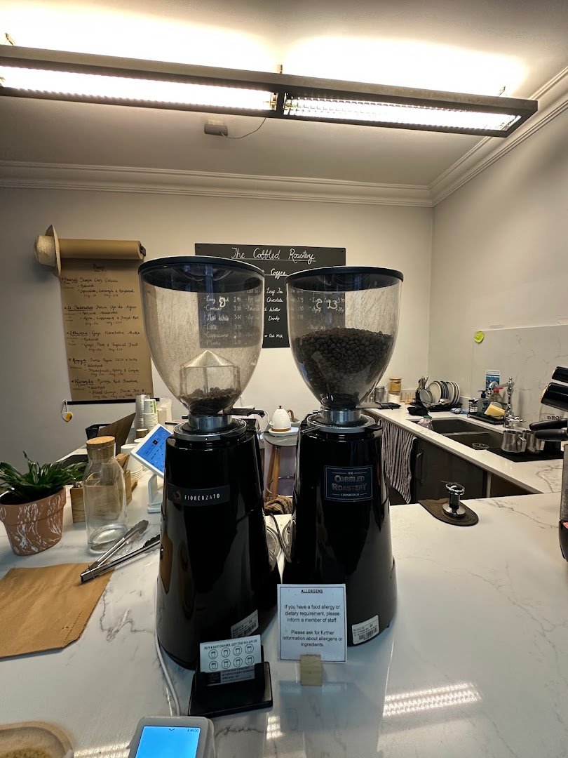 Interior of The Cobbled Roastery, specialty coffee shop in Edinburgh