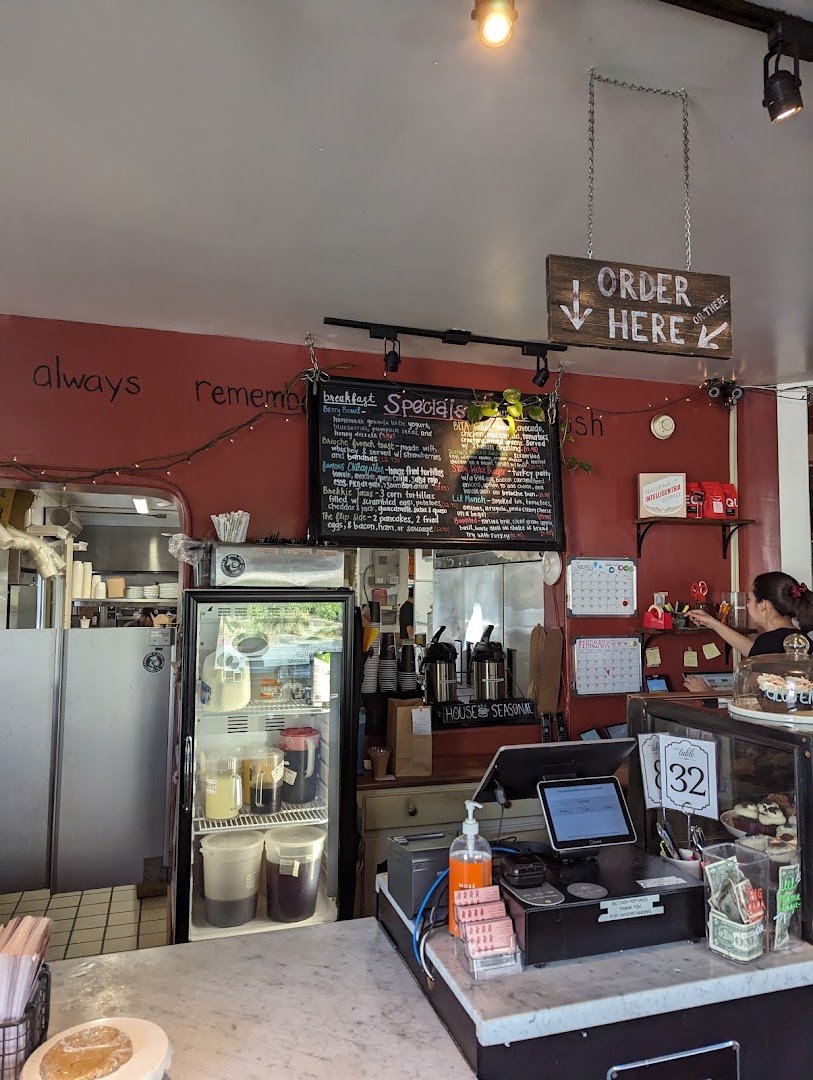 Interior of Crushcakes & Cafe, specialty coffee shop in Santa Barbara