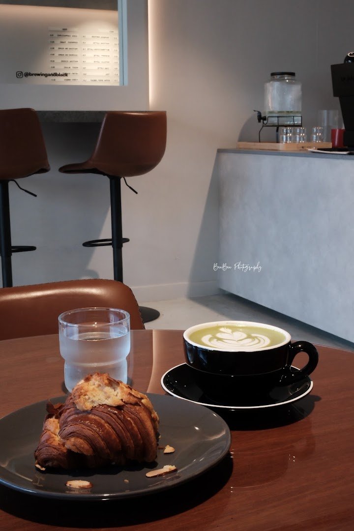 Coffee at &black, specialty coffee shop in Auckland